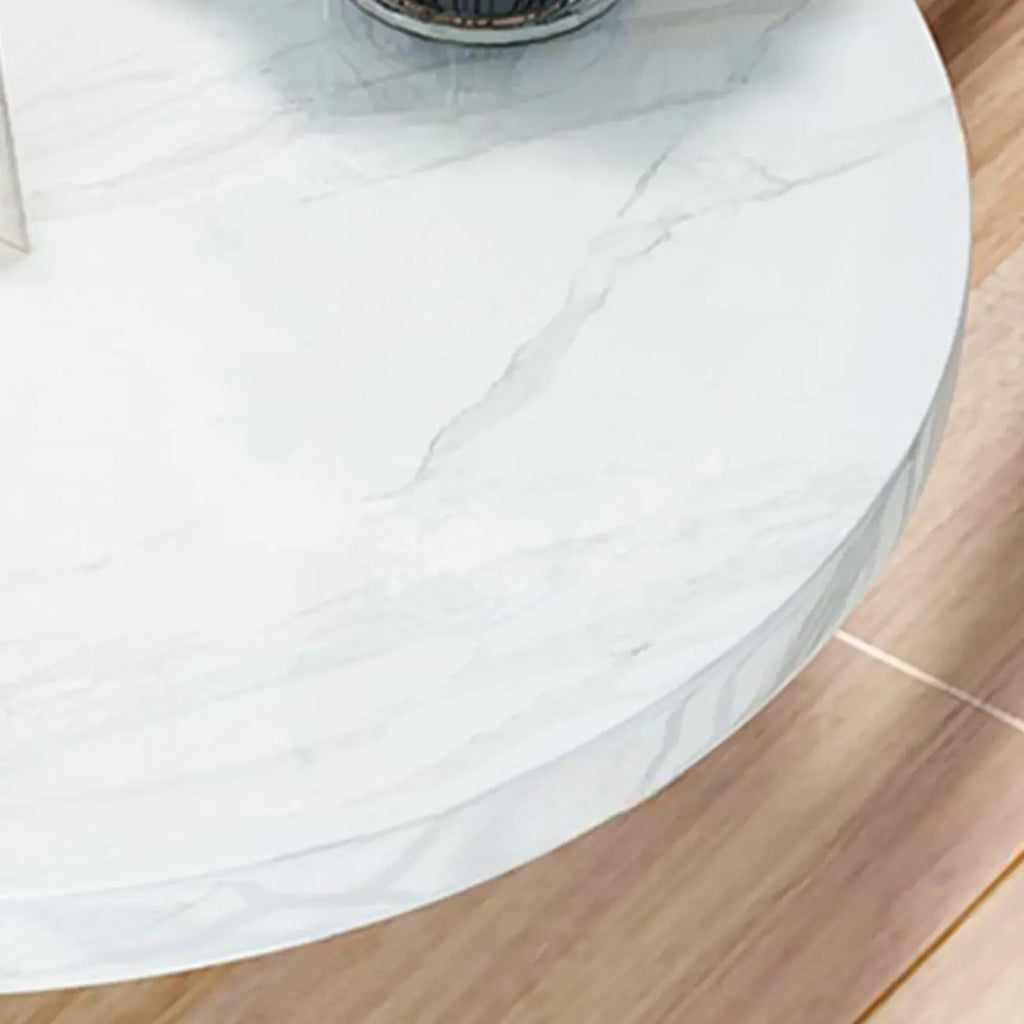 Table d'appoint ronde en bois avec pied en métal pour salon
