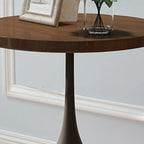 Table d'appoint ronde en bois avec pied en métal pour salon