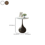 Table d'appoint ronde en bois avec pied en métal pour salon