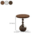 Table d'appoint ronde en bois avec pied en métal pour salon