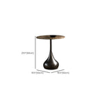 Table d'appoint ronde en bois avec pied en métal pour salon