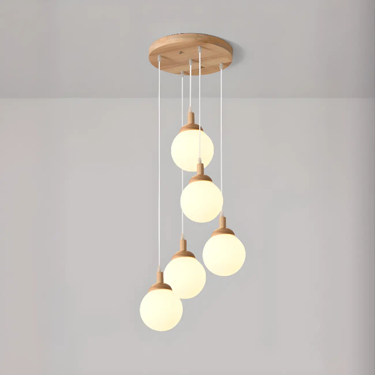 Suspension en verre opalin à longueur réglable