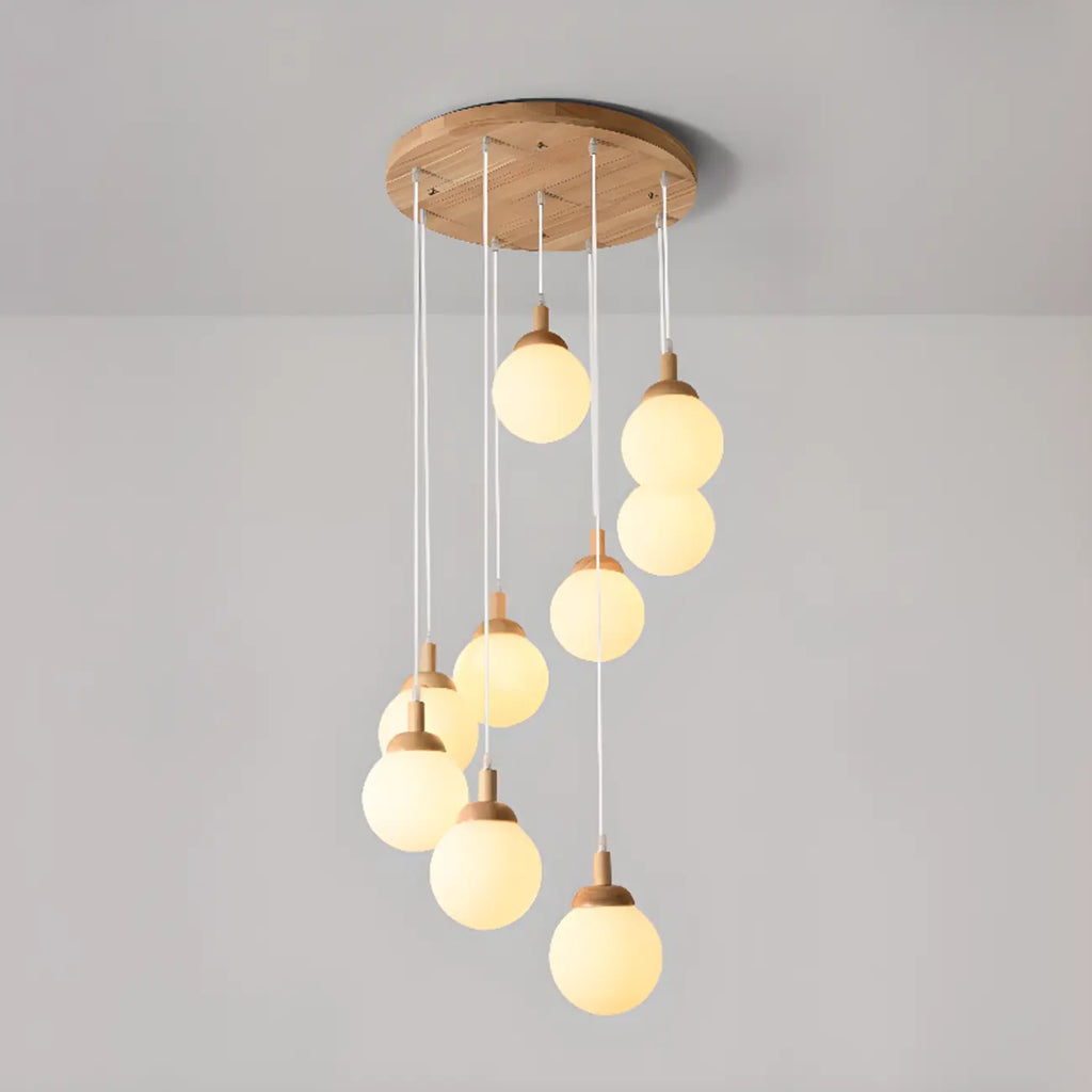 Suspension en verre opalin à longueur réglable