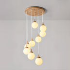 Suspension en verre opalin à longueur réglable