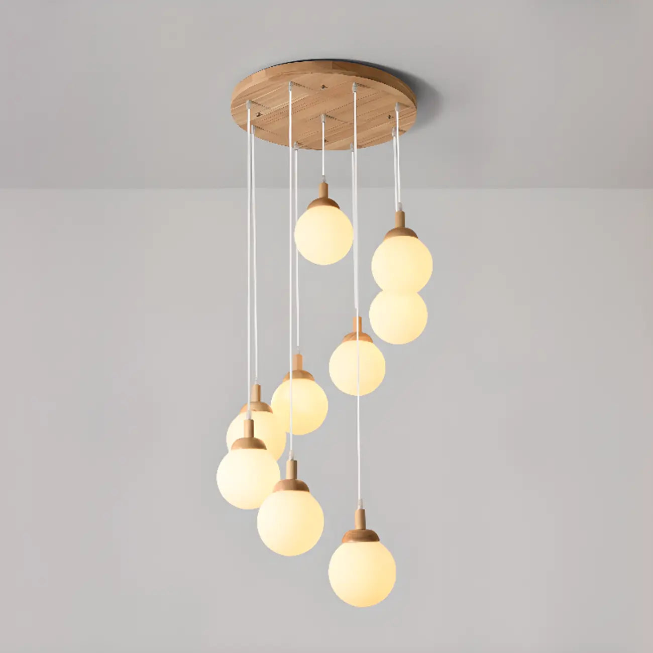 Suspension en verre opalin à longueur réglable