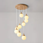 Suspension en verre opalin à longueur réglable