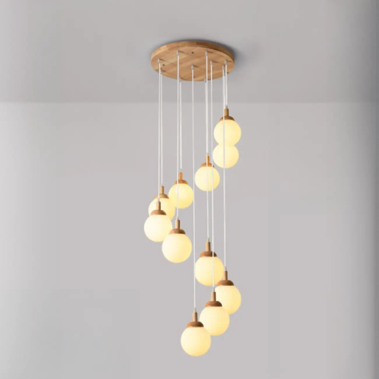 Suspension en verre opalin à longueur réglable