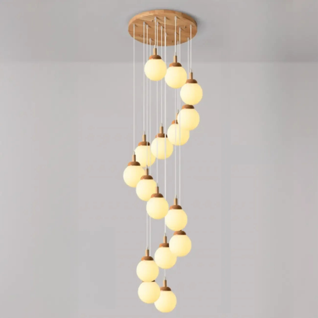 Suspension en verre opalin à longueur réglable