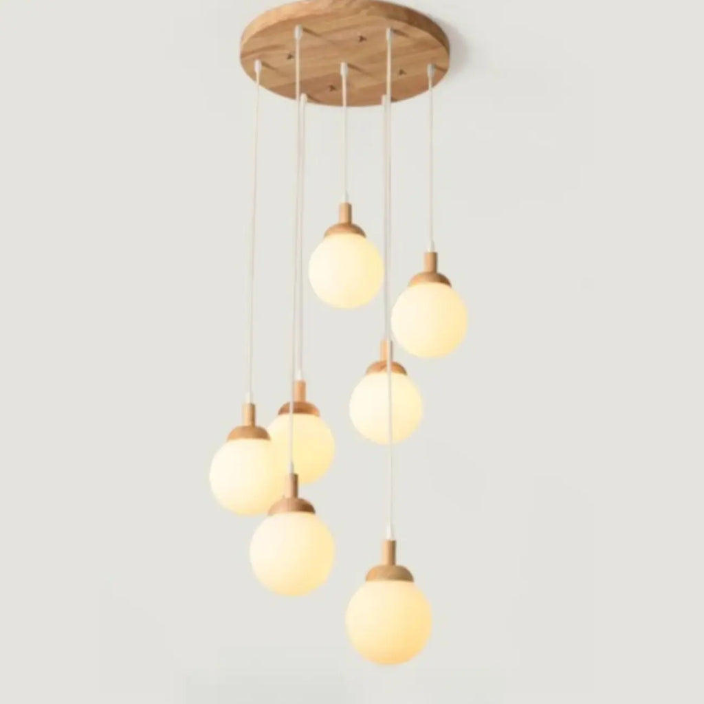 Suspension en verre opalin à longueur réglable