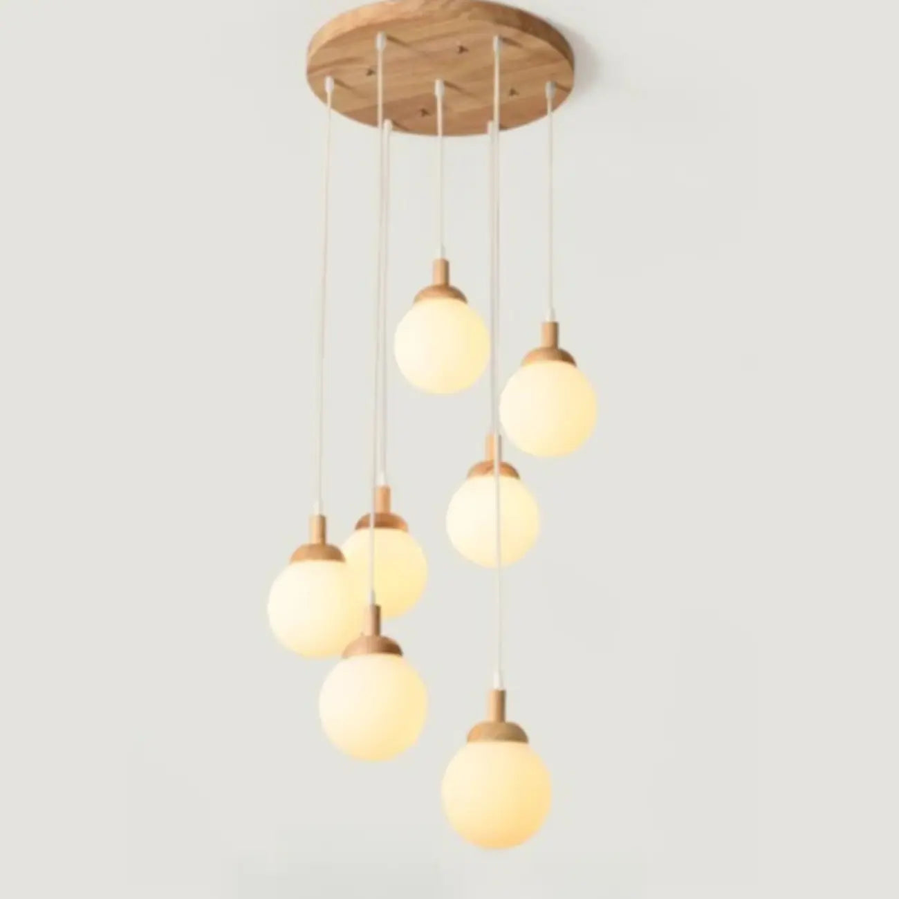 Suspension en verre opalin à longueur réglable