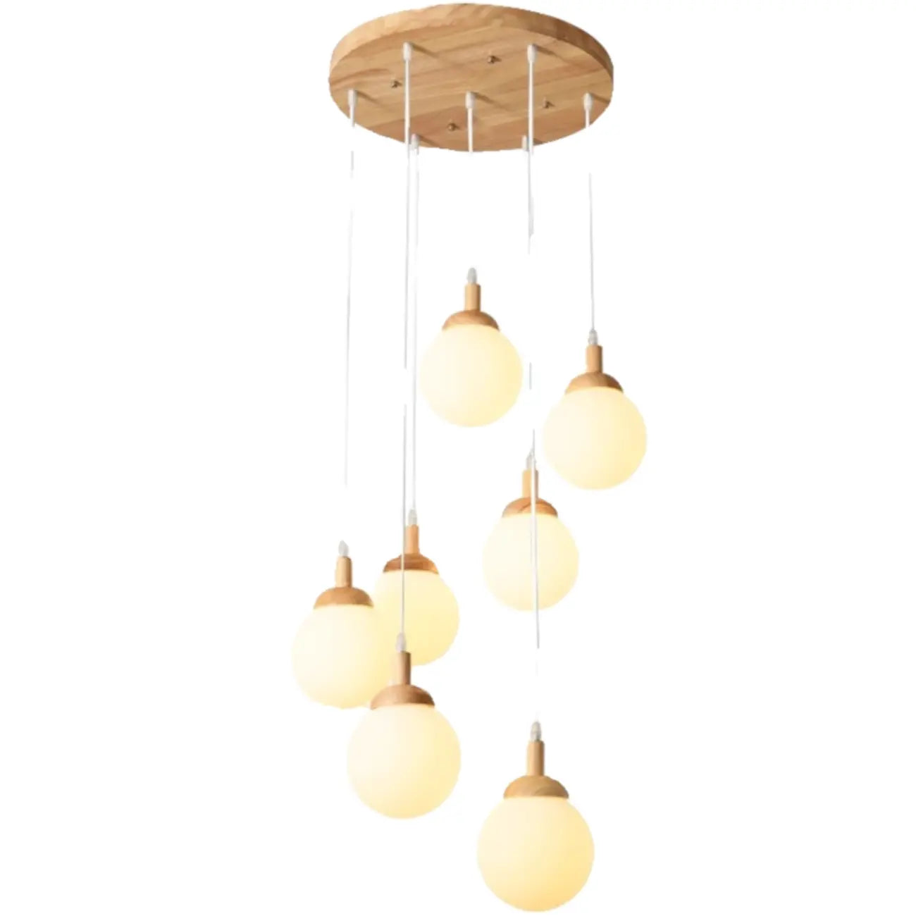 Suspension en verre opalin à longueur réglable