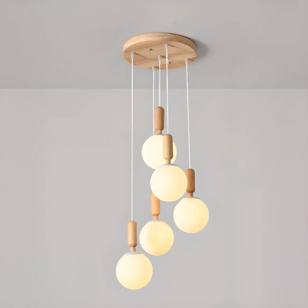 Suspension en verre opalin à longueur réglable