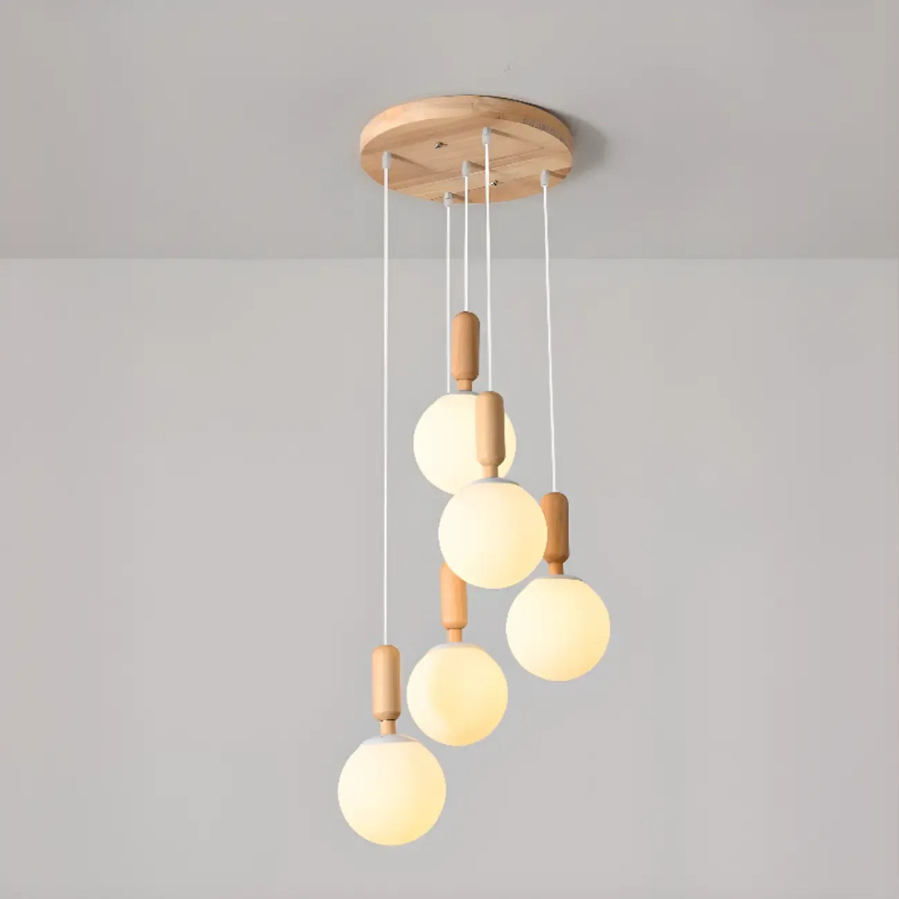 Suspension en verre opalin à longueur réglable