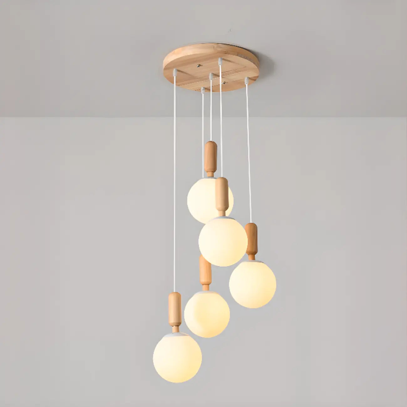 Suspension en verre opalin à longueur réglable