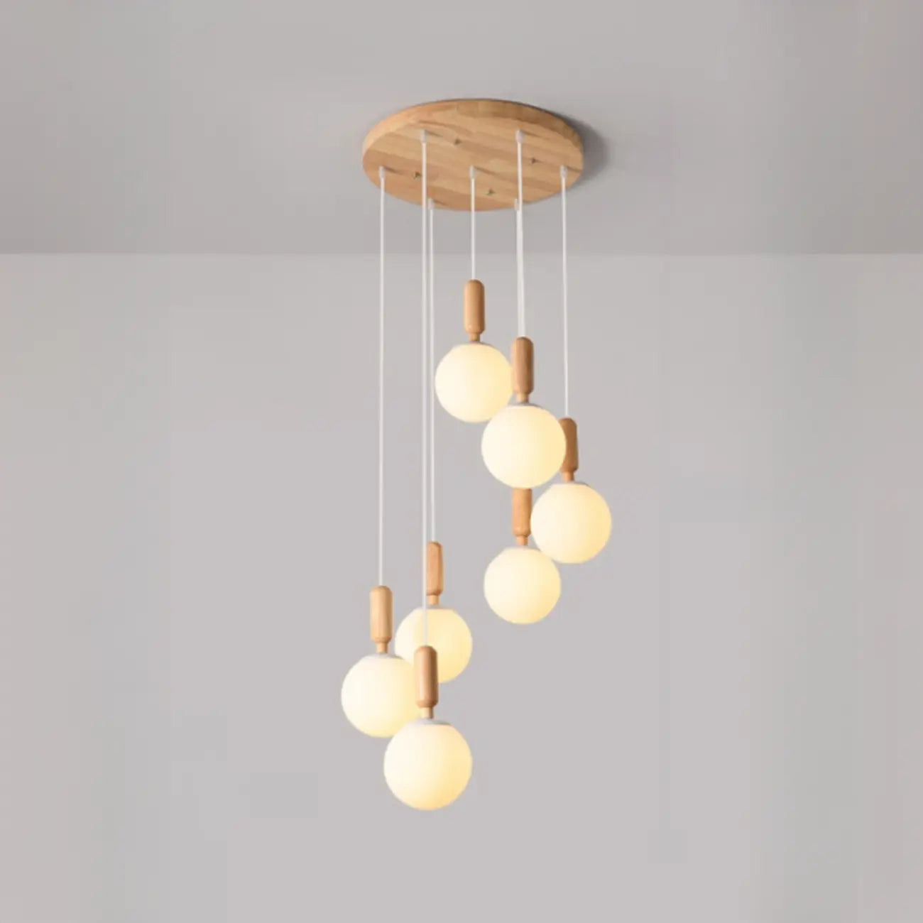 Suspension en verre opalin à longueur réglable