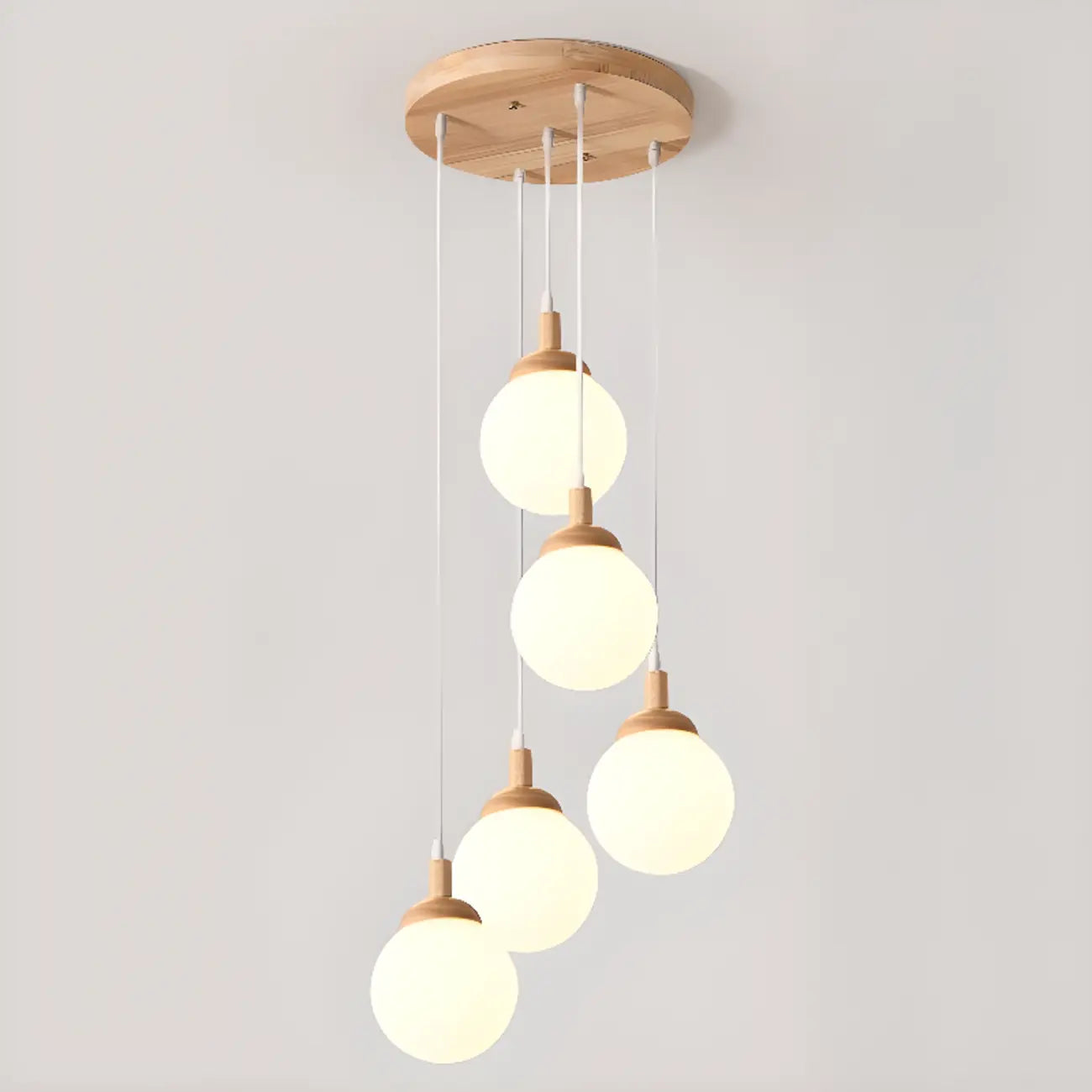 Suspension en verre opalin à longueur réglable