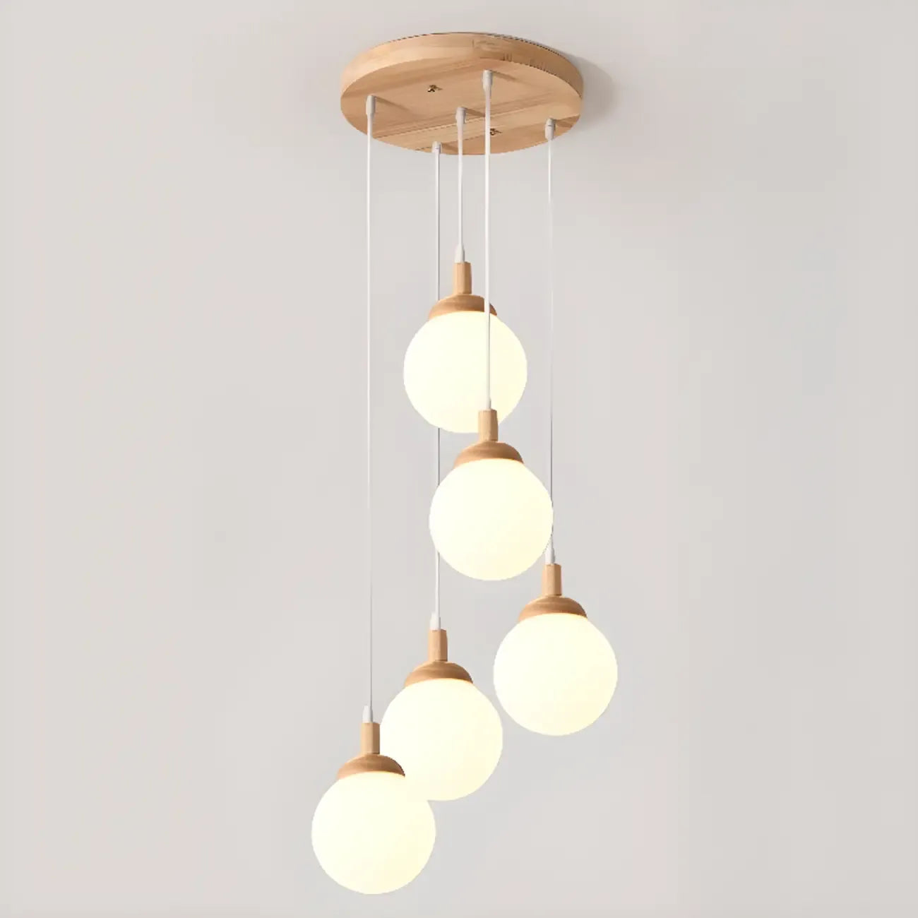 Suspension en verre opalin à longueur réglable