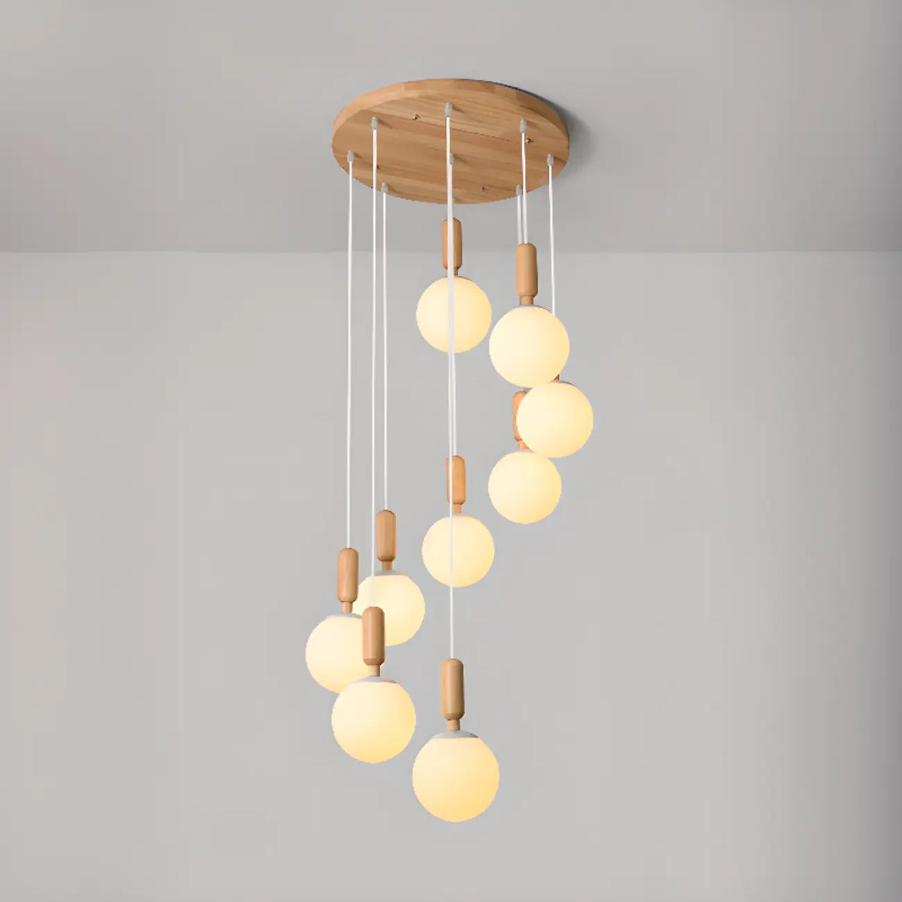 Suspension en verre opalin à longueur réglable