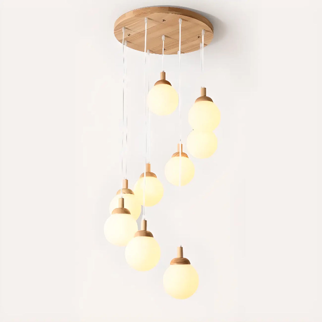 Suspension en verre opalin à longueur réglable