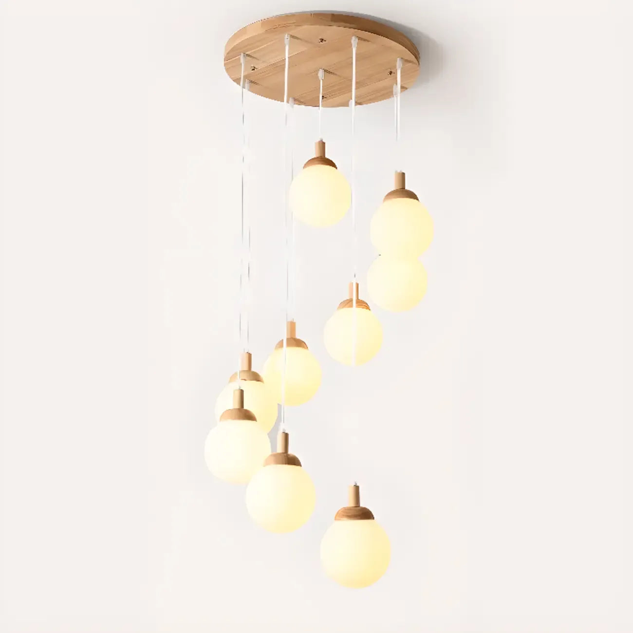 Suspension en verre opalin à longueur réglable