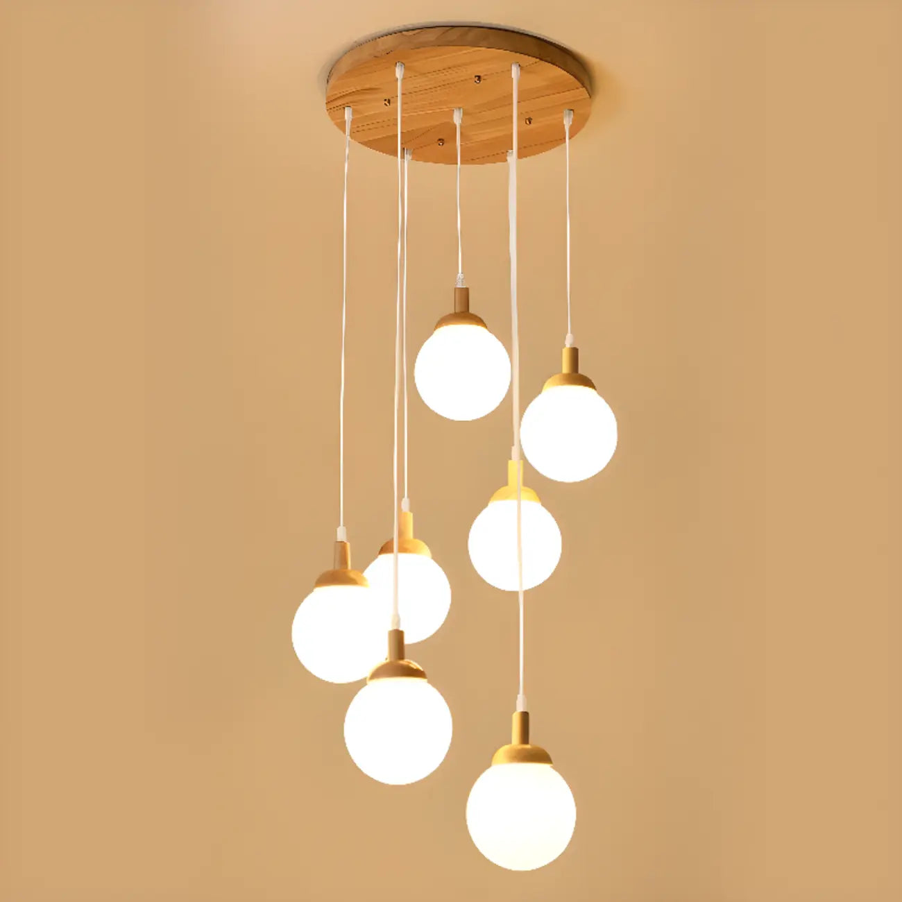 Suspension en verre opalin à longueur réglable