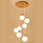 Suspension en verre opalin à longueur réglable