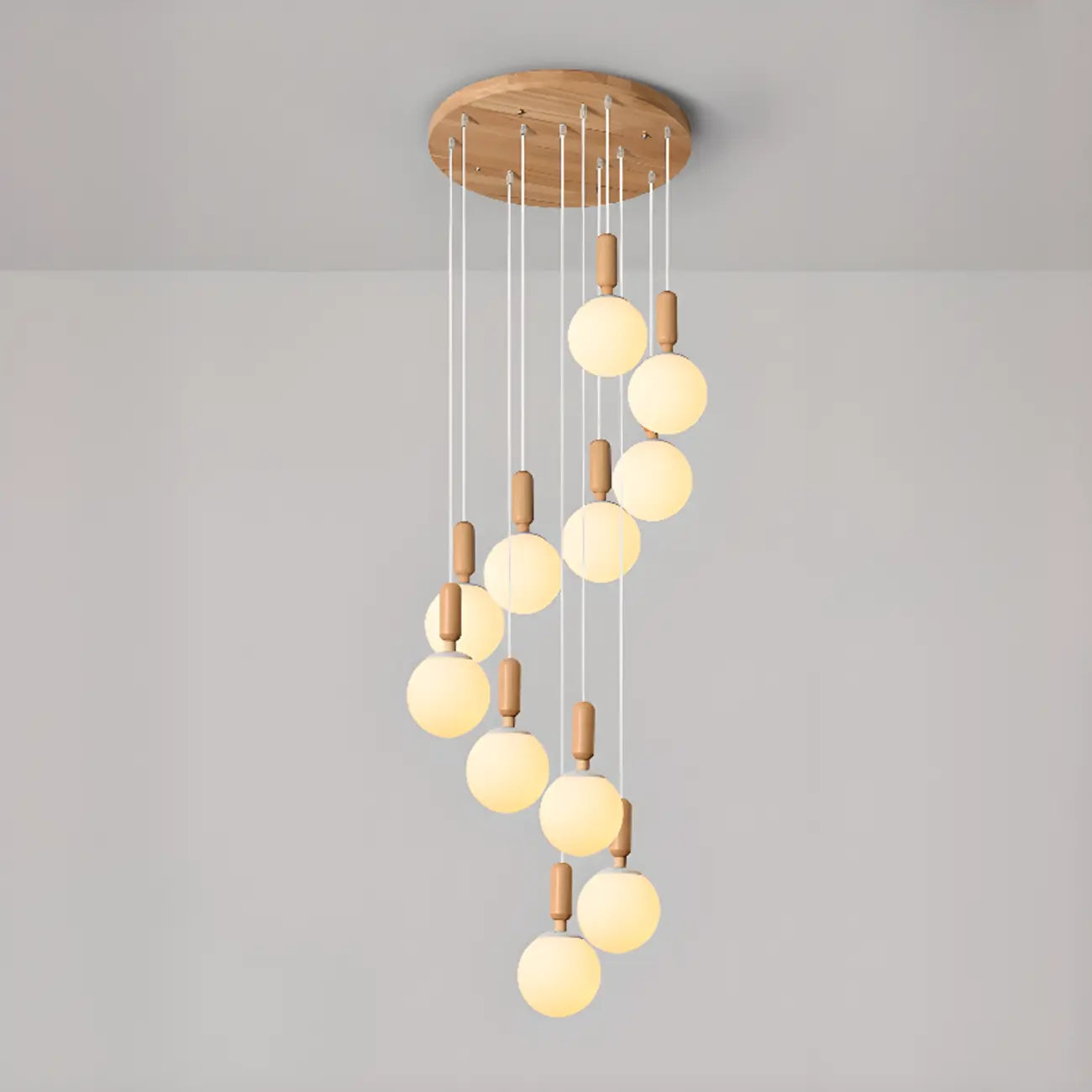 Suspension en verre opalin à longueur réglable