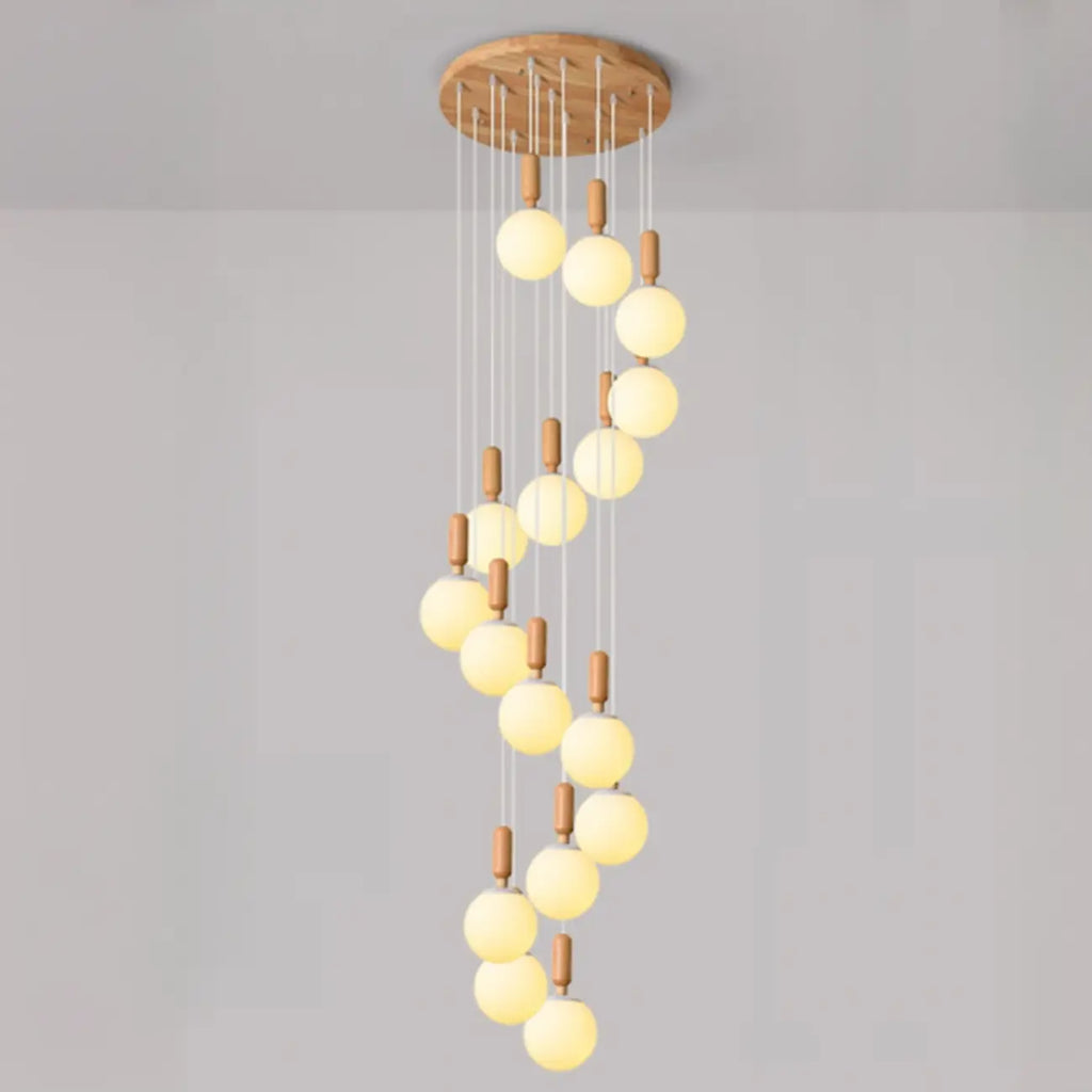 Suspension en verre opalin à longueur réglable