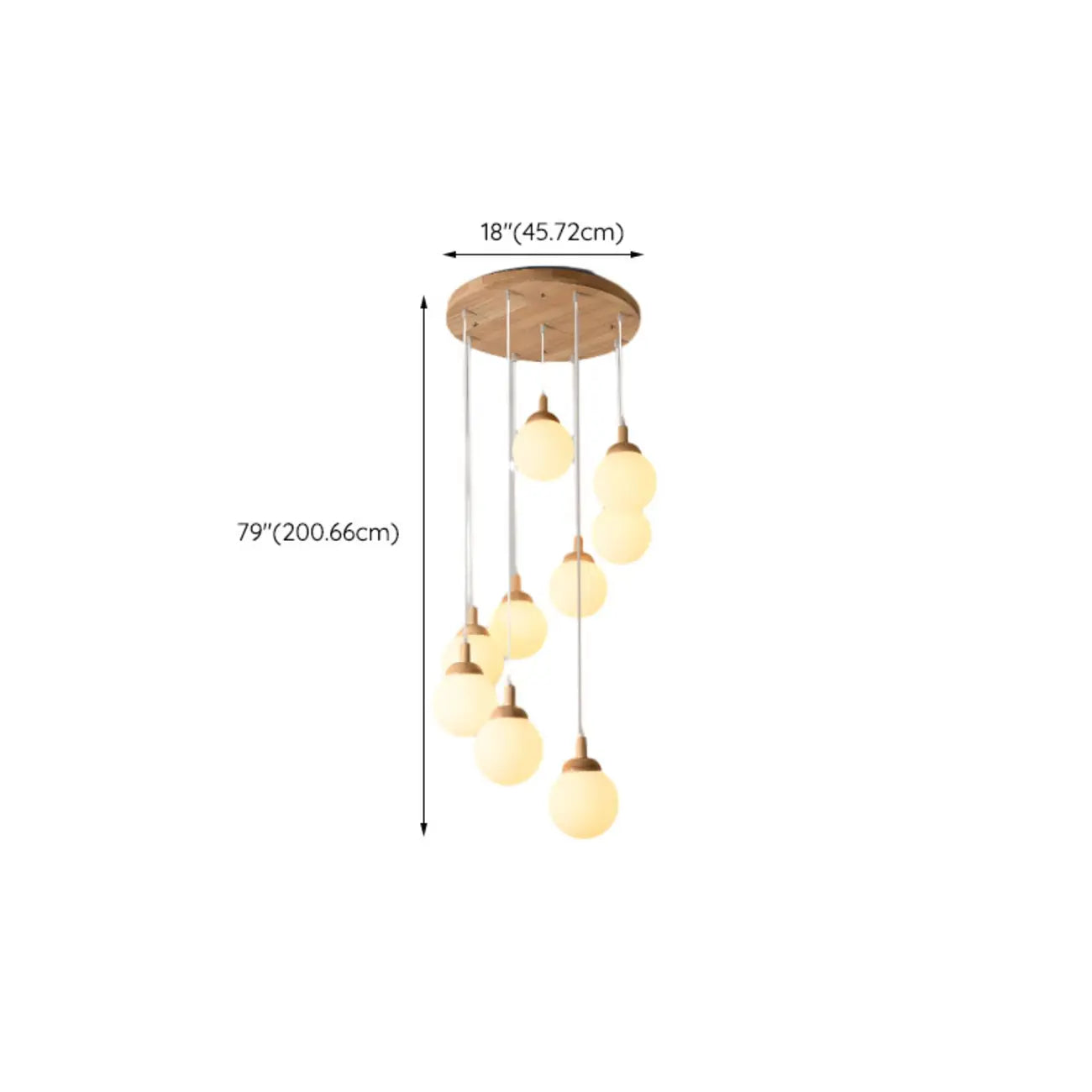 Suspension en verre opalin à longueur réglable