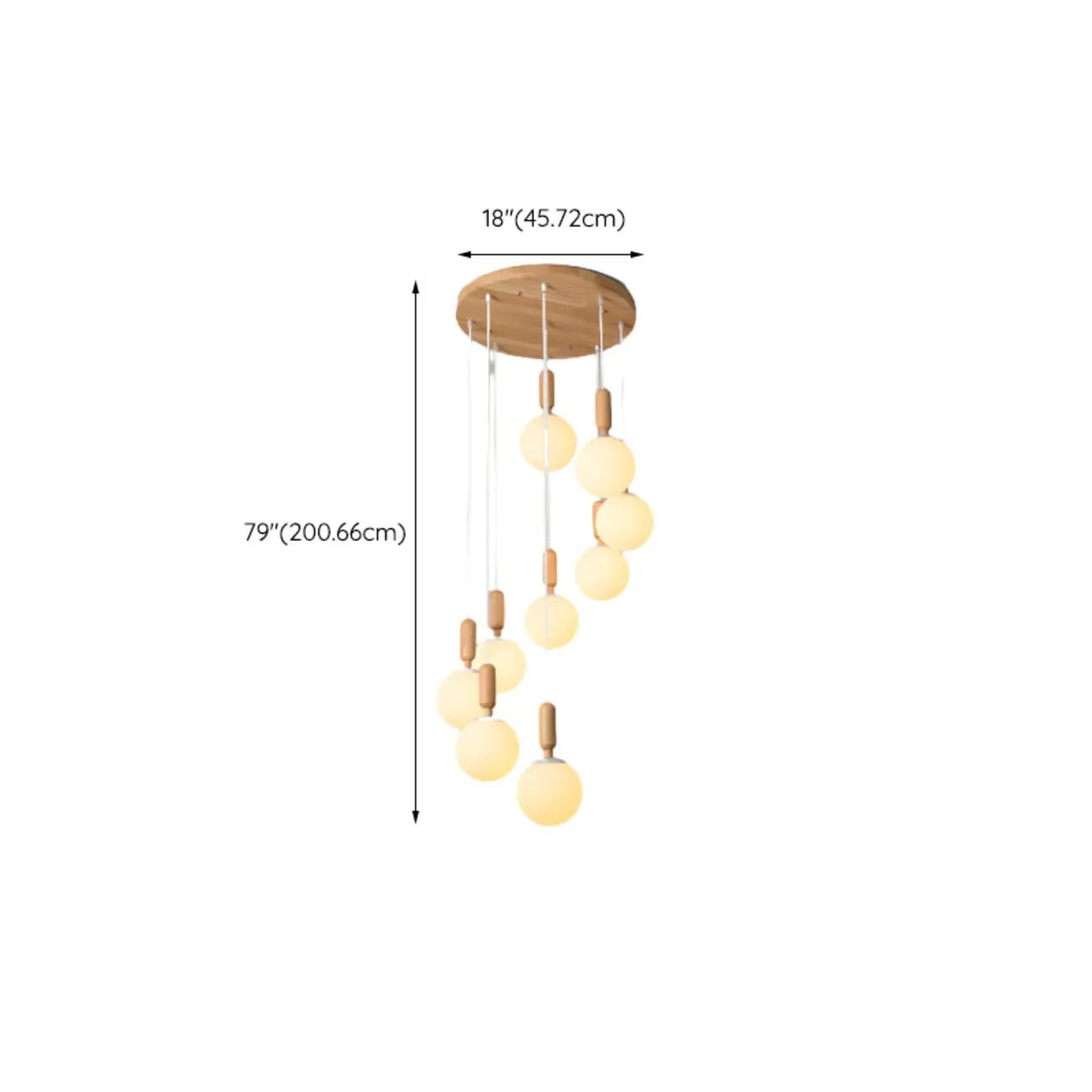 Suspension en verre opalin à longueur réglable