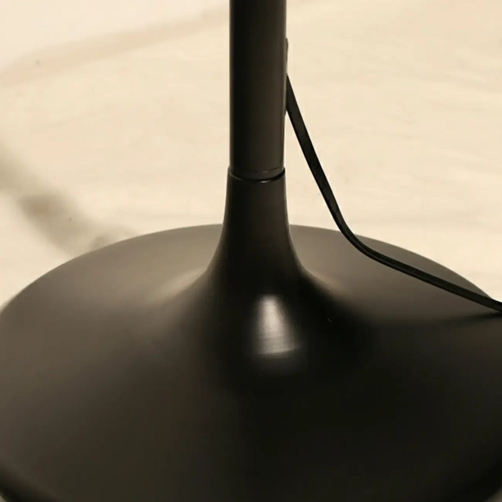 Lampadaire de table moderne en métal noir avec abat-jour en tissu beige