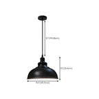 Suspension ronde noire réglable de style industriel
