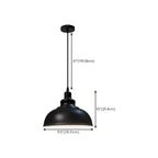 Suspension ronde noire réglable de style industriel