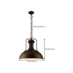 Suspension ronde noire réglable de style industriel