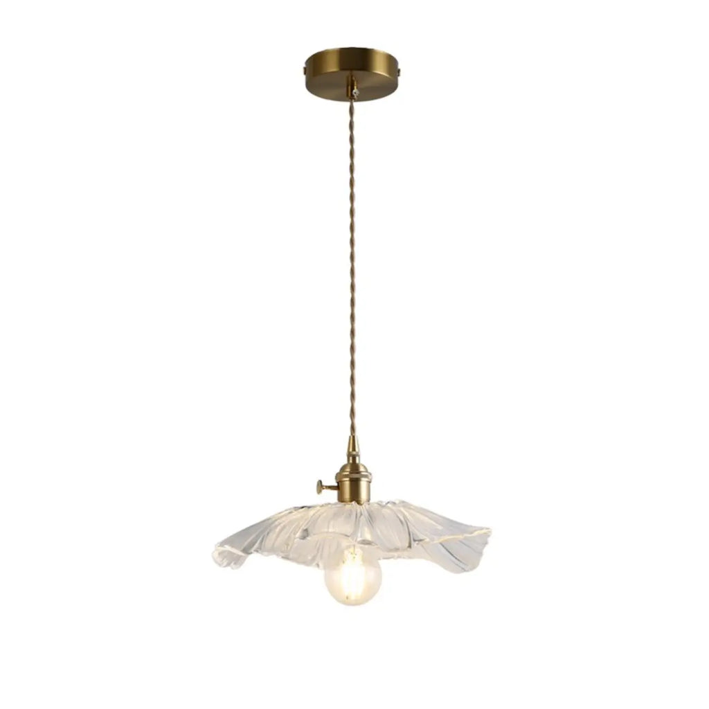 Suspension élégante en verre transparent à motif floral