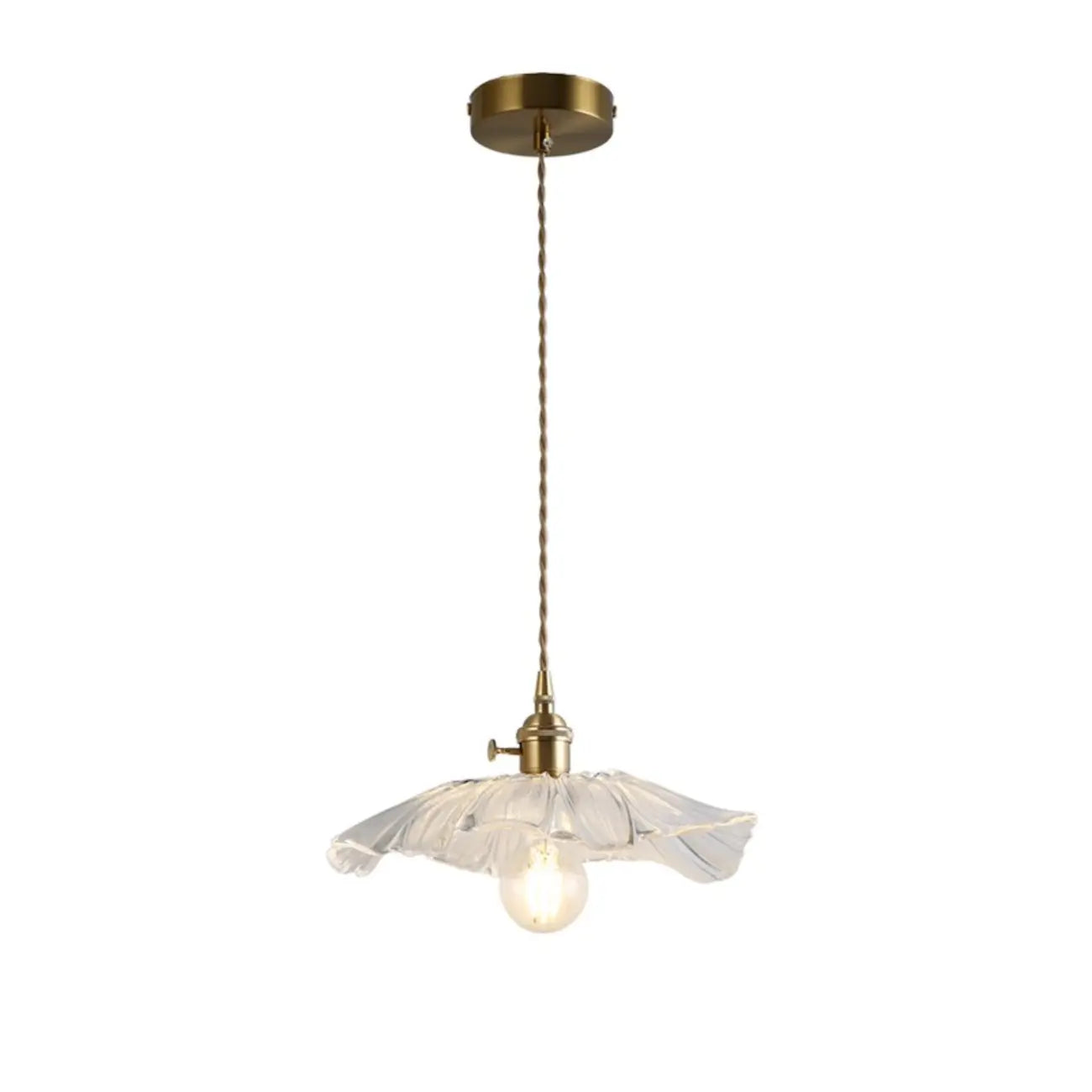 Suspension élégante en verre transparent à motif floral