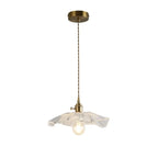 Suspension élégante en verre transparent à motif floral