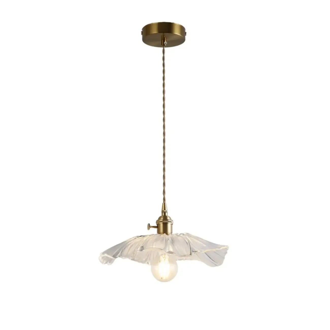 Suspension élégante en verre transparent à motif floral