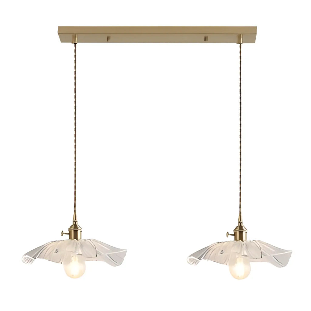 Suspension élégante en verre transparent à motif floral