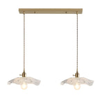 Suspension élégante en verre transparent à motif floral