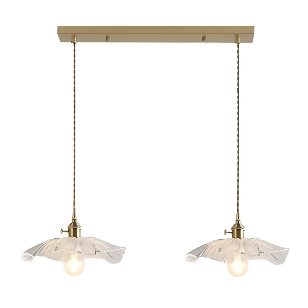 Suspension élégante en verre transparent à motif floral
