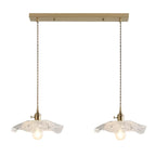 Suspension élégante en verre transparent à motif floral