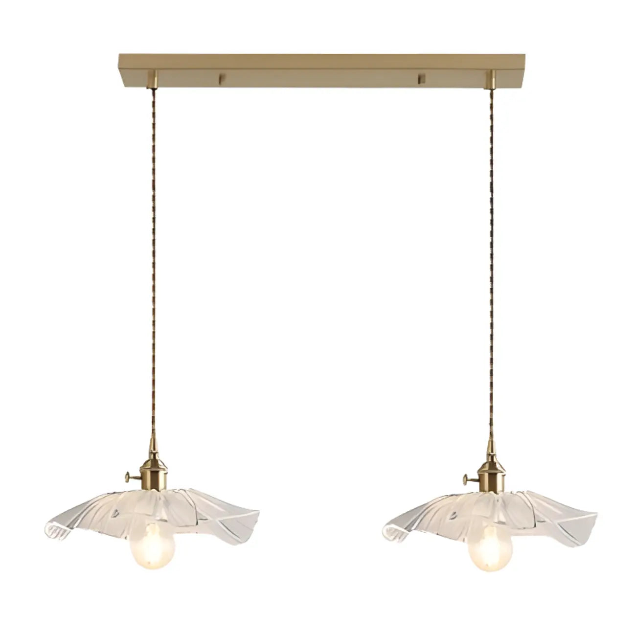 Suspension élégante en verre transparent à motif floral