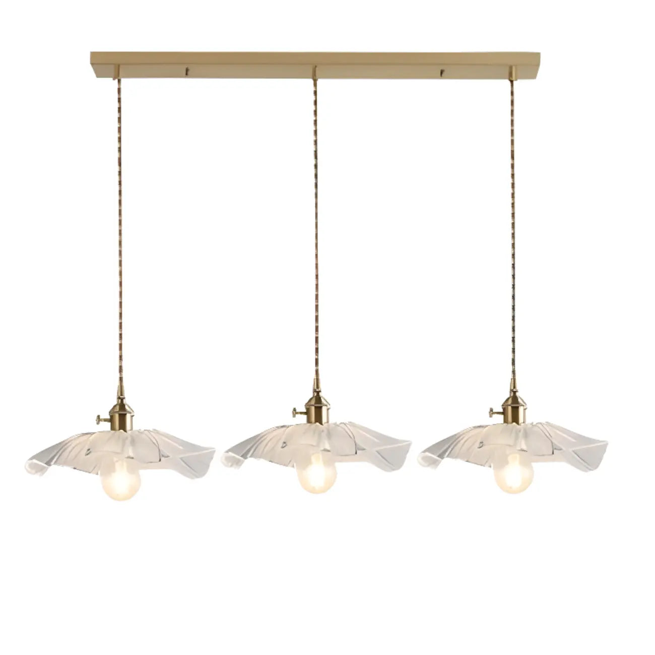 Suspension élégante en verre transparent à motif floral