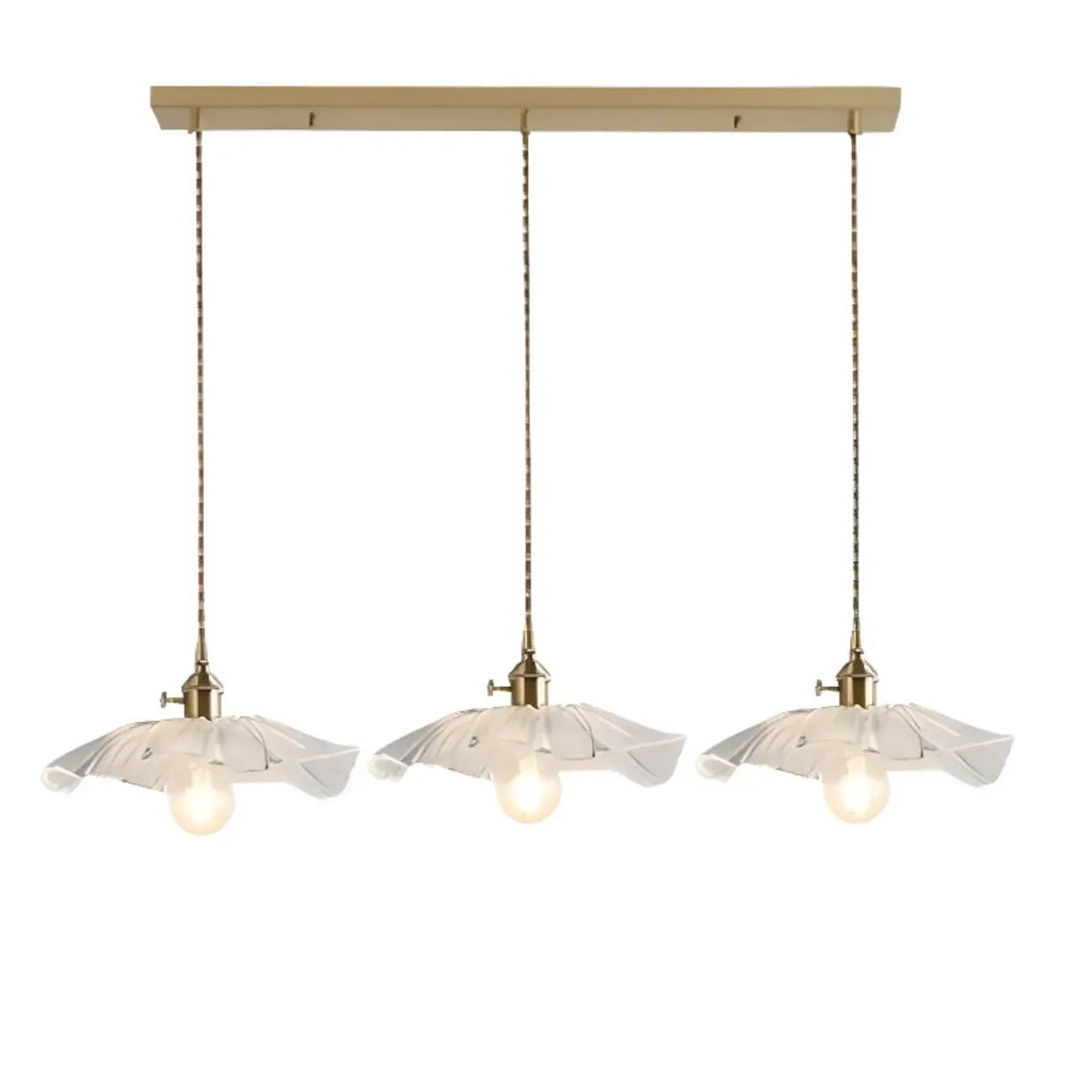 Suspension élégante en verre transparent à motif floral