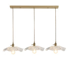 Suspension élégante en verre transparent à motif floral