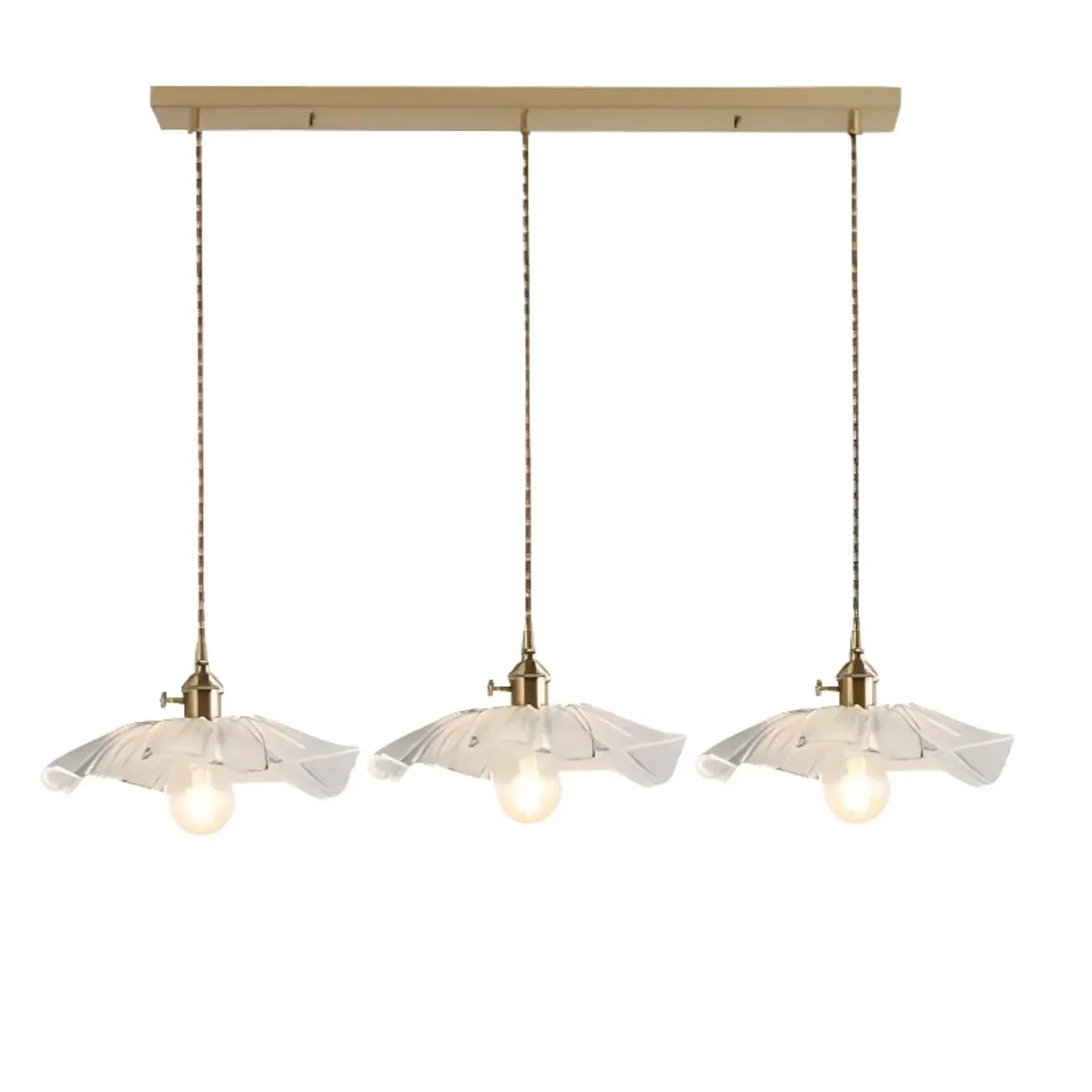 Suspension élégante en verre transparent à motif floral