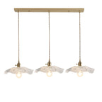 Suspension élégante en verre transparent à motif floral