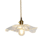Suspension élégante en verre transparent à motif floral