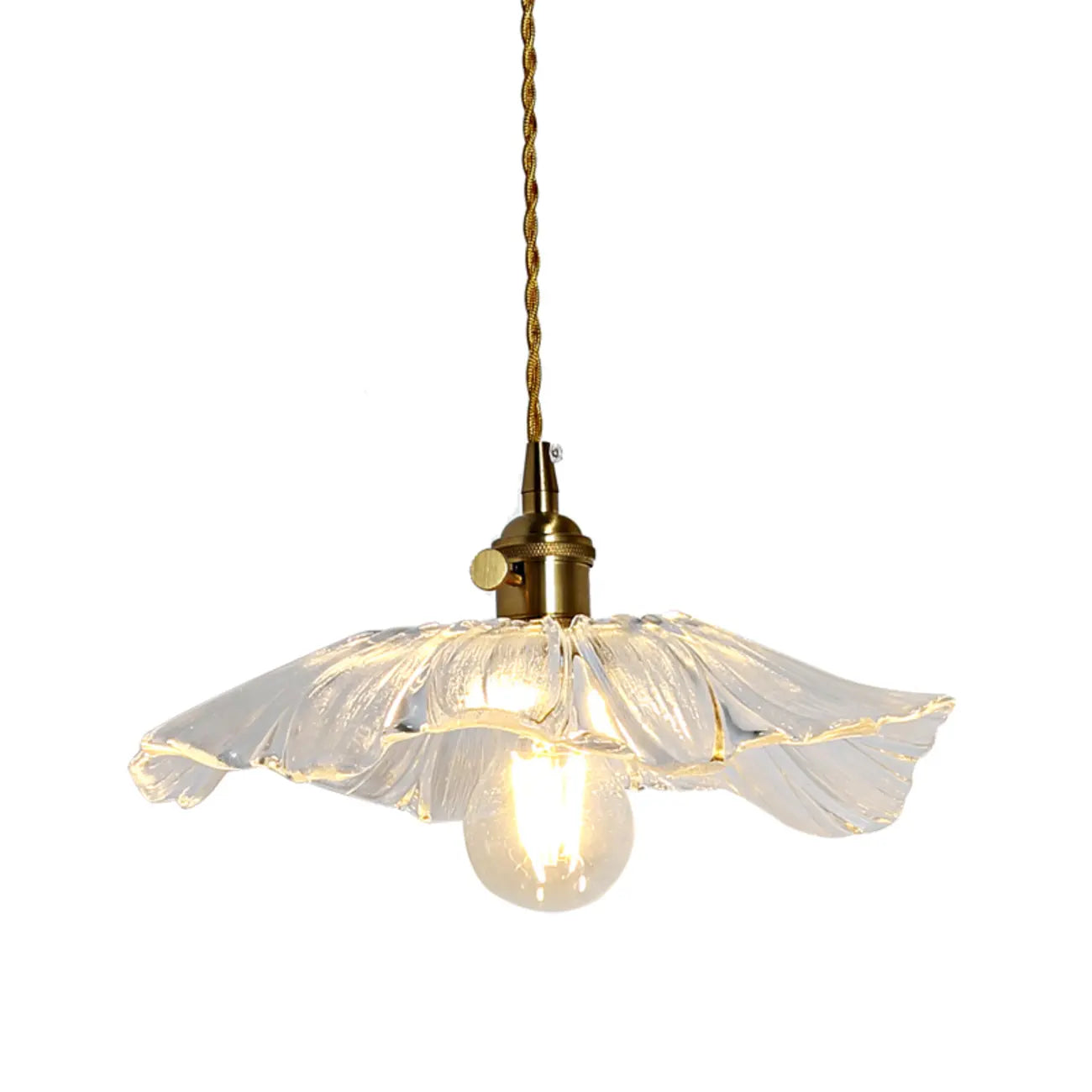 Suspension élégante en verre transparent à motif floral
